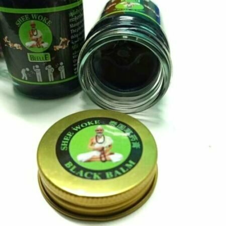 Mho Shee Woke Черный бальзам с мощным согревающим эффектом , 50 г в стеклянной баночке — фото 1