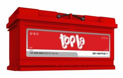 Аккумулятор TOPLA ENERGY 92 А/ч Обратная R+ 353x175x175 EN800 А (108092)