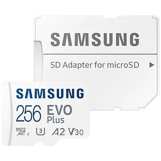 Карта памяти Samsung microSDXC 256Gb EVO Plus UHS-I U3 V30 A2 + ADP — фото 1