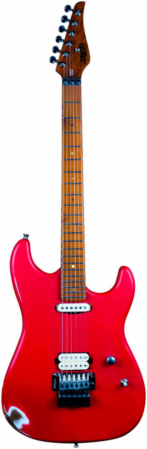 JET JS-850 Relic FR электрогитара, Stratocaster, корпус ольха, 22 лада, HS, цвет Relic FR, красный
