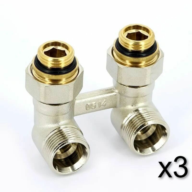 Узел нижнего подключения Rehau EK угловой, 1/2x3/4" 3шт. L 266452-005