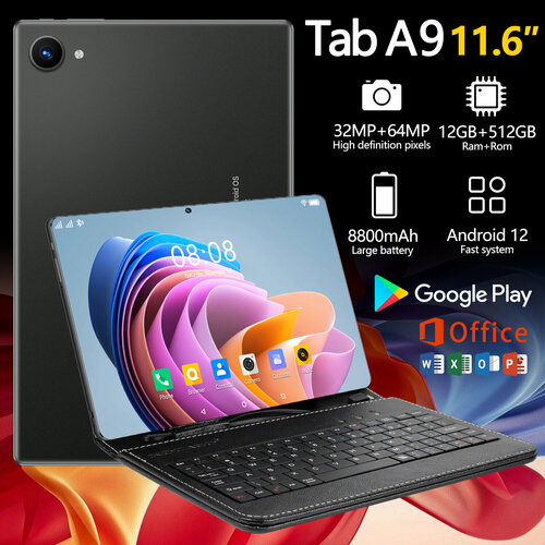 Планшет андроид с клавиатурой и мышкой 116 TABA9 8GB512GB 8800 мАч5G 9580₽