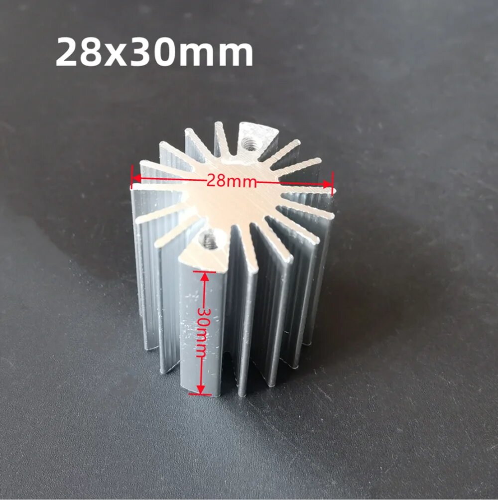Алюминиевый радиатор для светодиодов SZRZGT, 28x30mm