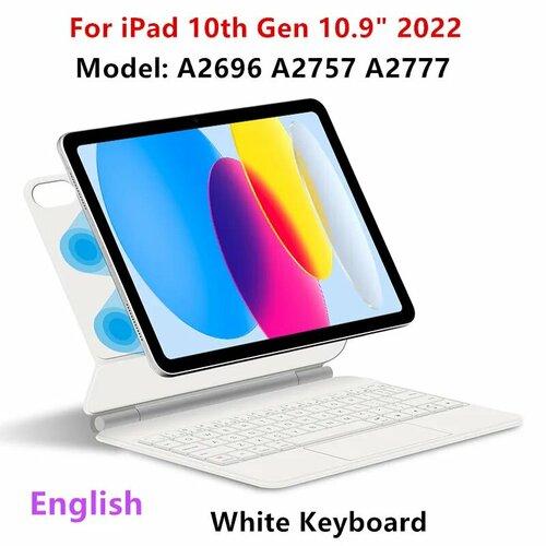 HUWEI Волшебная клавиатура для iPad 10-го поколения, White English