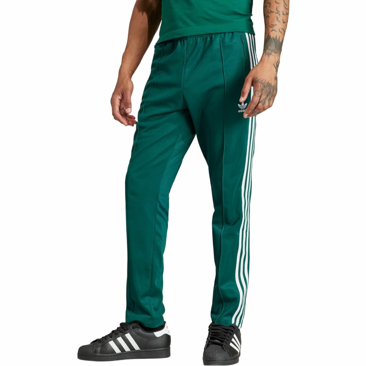 Брюки adidas Beckenbauer Trackpants, размер M, зелёный