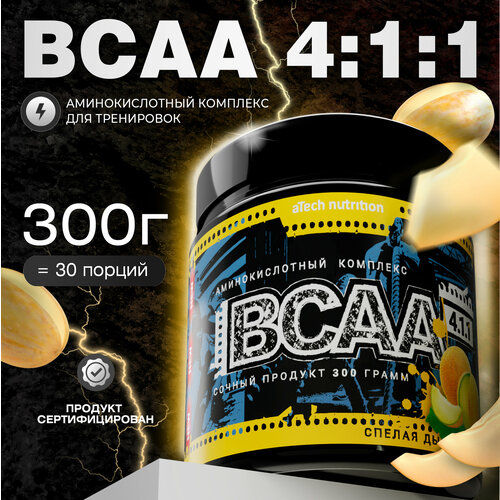 Аминокислотный комплекс aTech Nutrition BCAA 4:1:1, спелая дынька, 300 гр.