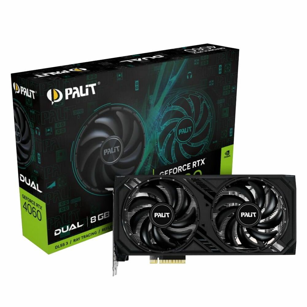 Видеокарта Palit GeForce RTX 4060 DUAL 8 ГБ GDDR6