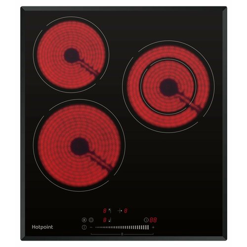 Электрическая варочная поверхность Hotpoint HR 4O3 BAS, 45 см, 3 конфорки, черный