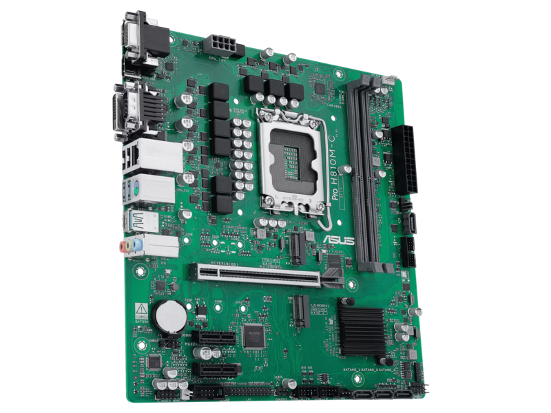 Материнская плата PRO H810M-C-CSM LGA1851 mATX 2xDDR5 PCIEx16 2xPCIEx1 2xM.2 USB-C DP HDMI DVI VGA GLAN — фото 1