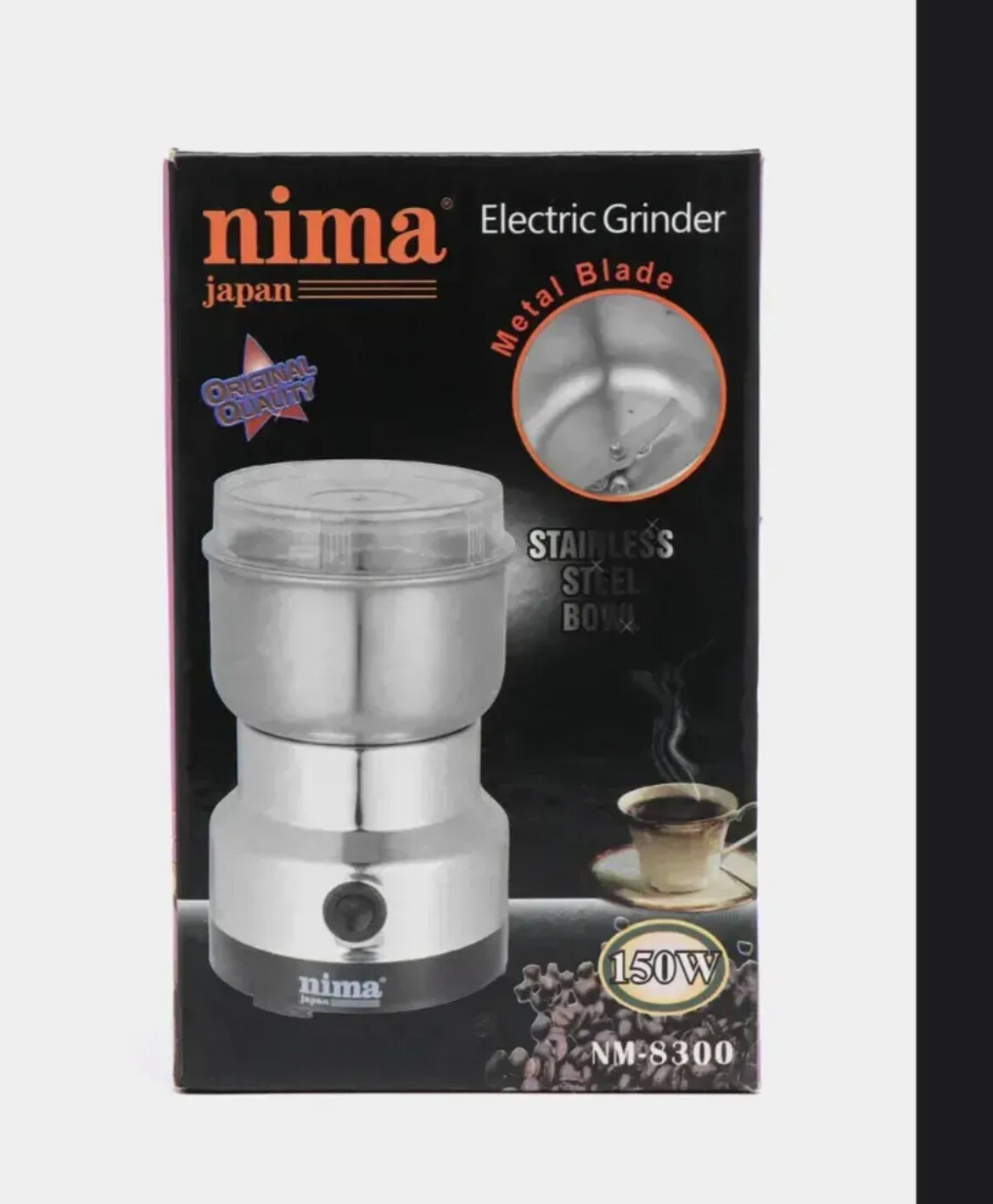 Кофемолка электрическая система помола ротационный нож мощность 500Вт вместимость 50г