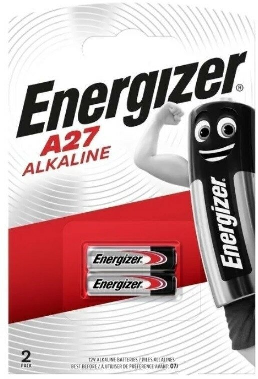 Батарейка Energizer Alkaline A27 BL2, 2 шт. в упаковке.