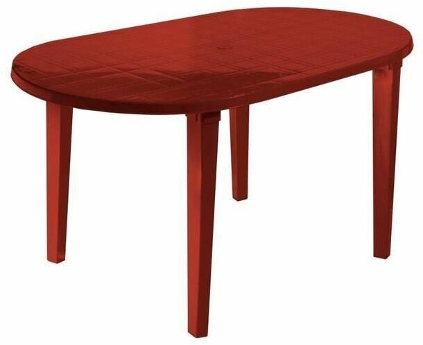 Стол садовый овальный Красный 1400х800х710мм усиленный