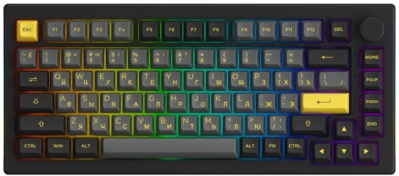 Игровая клавиатура AKKO 5075B Plus Black&Gold 3 Modes RGB Hot Swap