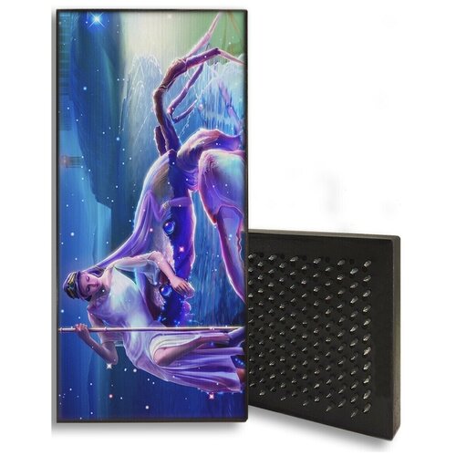 фото Доска садху для йоги с гвоздями, уф печать знаки зодиака рак девушка море пейзаж - 1119 шаг 10мм woodart