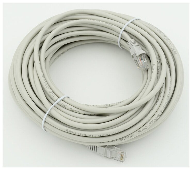 Патч-корд RJ-45 (m)-RJ-45 (m), cat5E, 20м Noname - фото №1