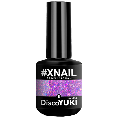 Светоотражающий гель лак XNAIL DISCO YUKI с хлопьями юки, 15 мл, №08 светоотражающий гель лак xnail professional disco boom для дизайна ногтей с глиттером 15мл 04 золотистый