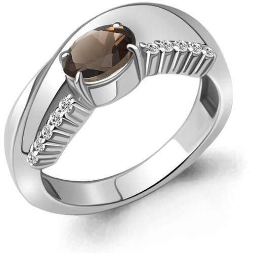 фото Кольцо diamant online, серебро, 925 проба, фианит, кварц, размер 19