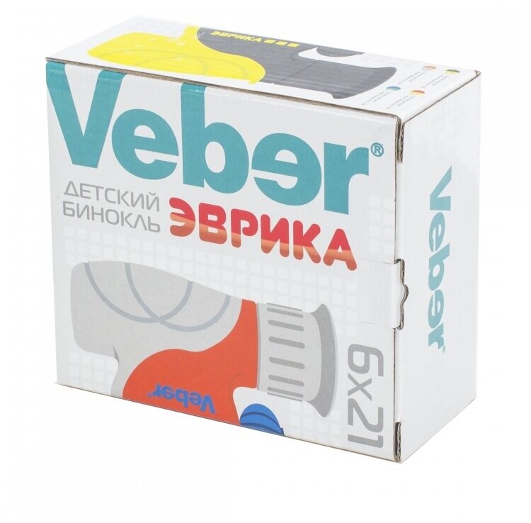 Бинокль детский Veber Эврика 6x21 Y/R( желтый/красный)