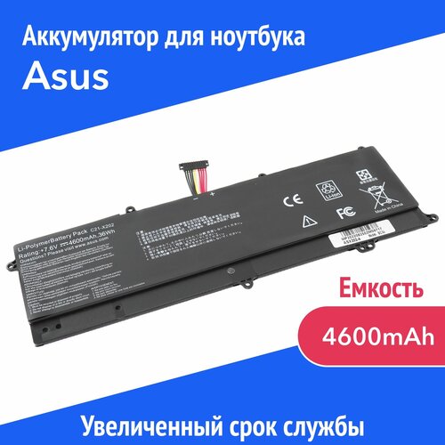 Аккумулятор C21-X202 для Asus VivoBook Q200, S200E, X201E, X202E 4600mAh аккумулятор pitatel аккумулятор pitatel для asus vivobook s200e x201e x202e c21 x202 для ноутбуков asus