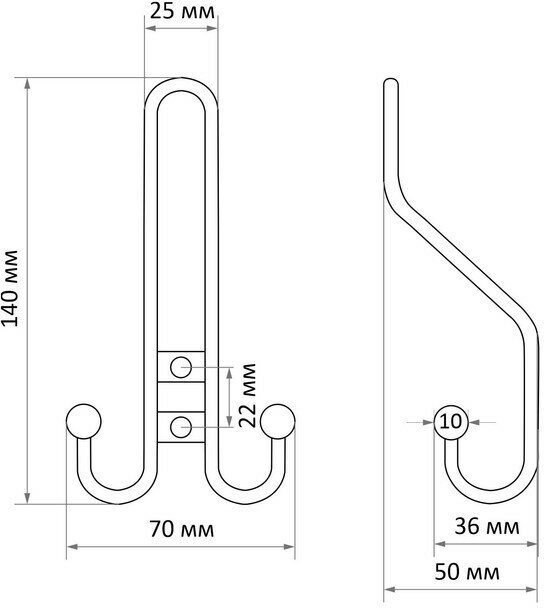 Крючок Тундра KM303 бронза 1 шт. 4 см 14 см 7.3 см - фотография № 6