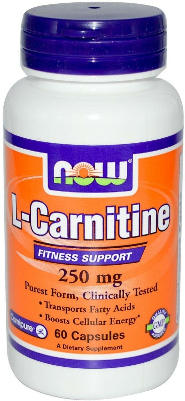 NOW L-Carnitine 250 mg, 60 капс.