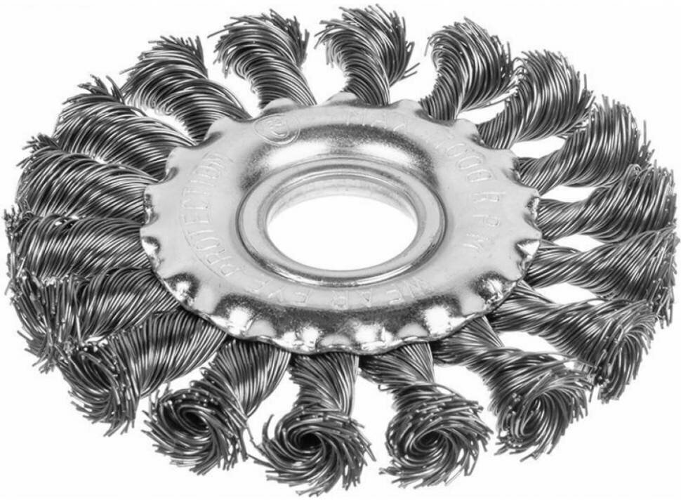 Щетка плоская (100х22 мм; крученая проволока) для УШМ vertextools 12100-100