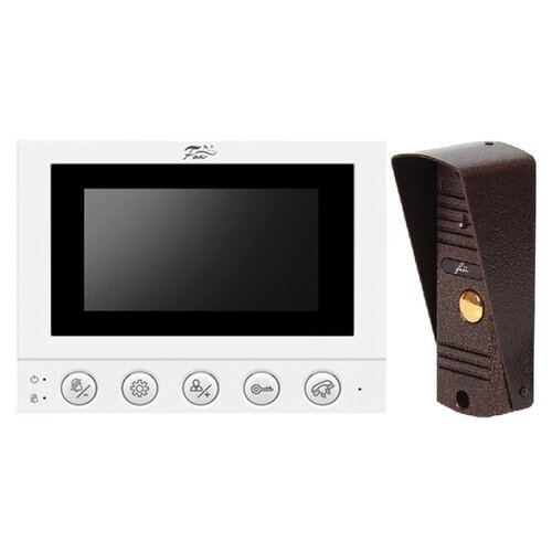 Комплект бюджетного видеодомофона с вызывной панелью FOX FX-VD5E-KIT сапфир 5