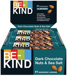 Ореховый батончик Be-Kind Dark Chocolate Nuts & Sea Salt, 12 x 30 г