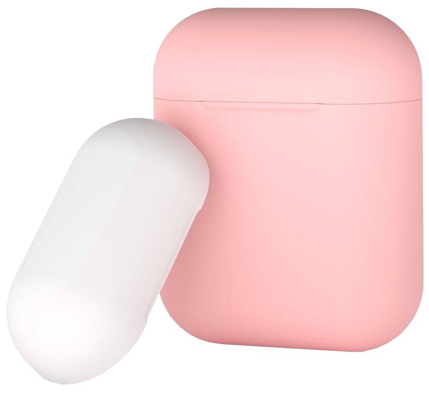 Силиконовый чехол Deppa для AirPods двухцветный (Розовый/Белый) арт.47019