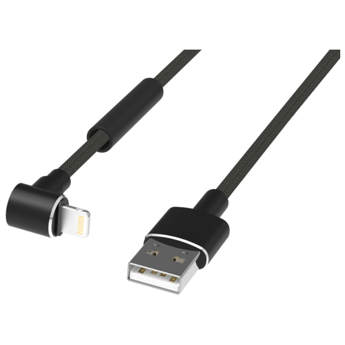 Кабель Ritmix USB - lightning (RCC-423), 1 м, чёрный кабель ritmix lightning usb плетеный металлический 1 метр серый rcc 426