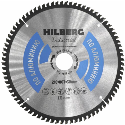 Диск пильный Hilberg Industrial Алюминий 216*30*80Т HA216 диск пильный industrial алюминий 216x30 мм 80т hilberg