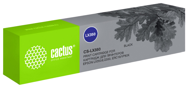 Картридж ленточный Cactus CS-LX350 черный для Epson LX350/LQ350/ERC19/VP80K