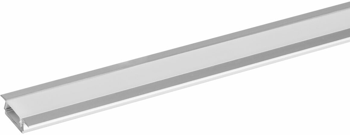 Алюминиевый профиль встраиваемый 2206 (1 м), матовый рассеиватель, 2 заглушки TDM