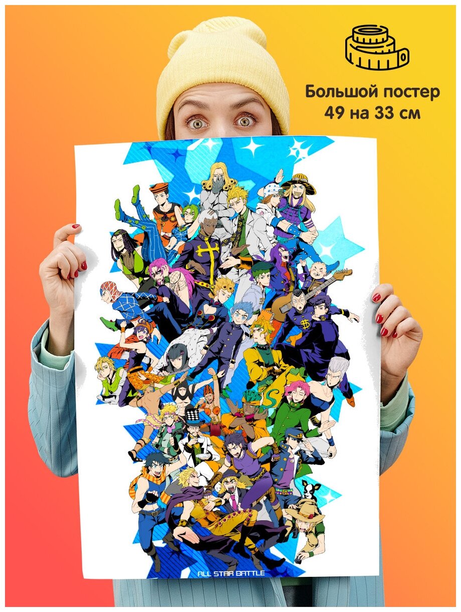 Плакат постер для интерьера аниме Джо Джо или ДжоДжо JoJo