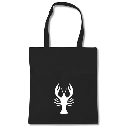 фото Сумка-шоппер с принтом «рак» черная естьнюанс