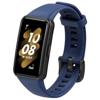 Силиконовый ремешок для Honor Band 7 и Huawei Band 7 / Сменный браслет для умных смарт часов/ Фитнес трекера Хонор Бэнд 7/ Хуавей Бэнд 7, Синий