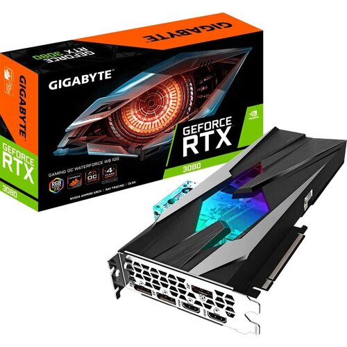 GigaByte Видеокарта Gigabyte PCI-E 4.0 GV-N3080GAMINGOC WB-10GD NVIDIA GeForce RTX 3080 10240Mb 320 GDDR6X 1800/19000 HDMIx2 DPx3 HDCP Ret