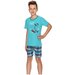 Пижама Taro для мальчиков, шорты, футболка, размер 86, голубой