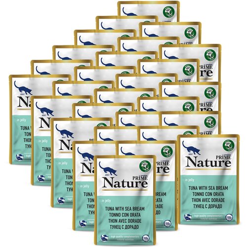 PRIME NATURE 100гр в желе Тунец с дорадо для кошек х 28шт.