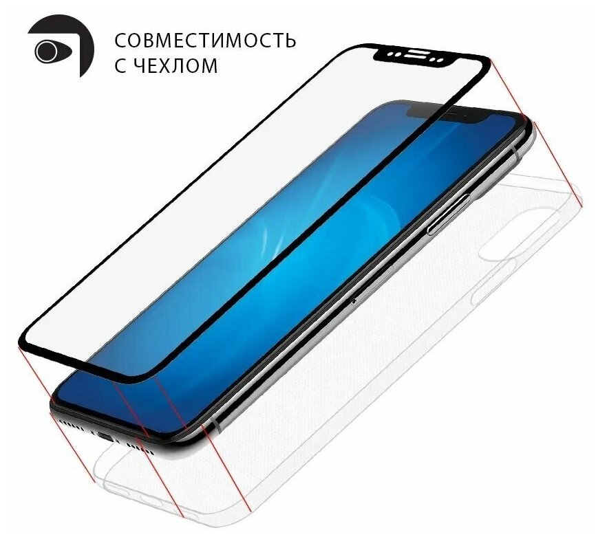 Защитное стекло для экрана DF xiColor-80 для Xiaomi Redmi 9, прозрачная, 1 шт, черный [df ] - фото №3