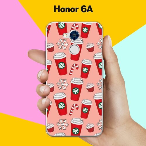 Силиконовый чехол на Honor 6A Узор из стаканов / для Хонор 6А силиконовый чехол на honor 6a узор из такс для хонор 6а