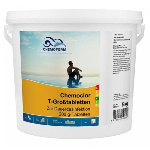 Chemoform Кемохлор Т-таблетки медленно растворимые 200 гр ( 5 кг ) (химия для бассейна)