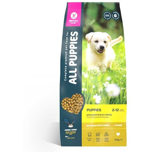 Сухой корм All pupies для щенков, курица, пп, 13 кг