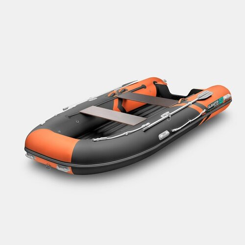 надувная лодка gladiator e420s светло темно серый Надувная лодка GLADIATOR E420S оранжево/темно-серый