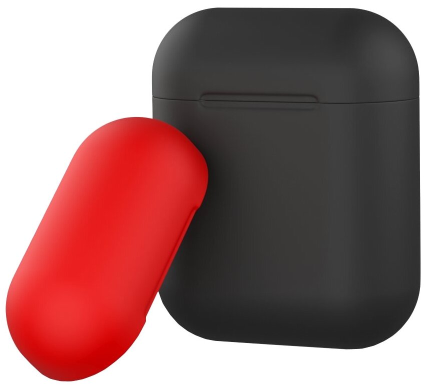 Чехол силиконовый Deppa для AirPods black-red