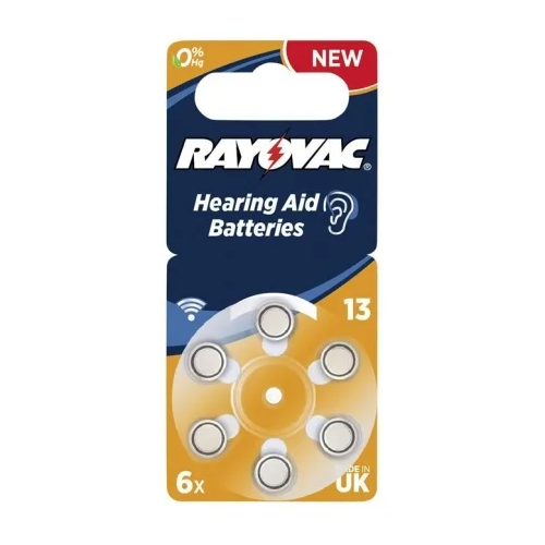 Батарейки для слуховых аппаратов Rayovac Extra 13 (PR48), 5 блистеров (30 батареек)