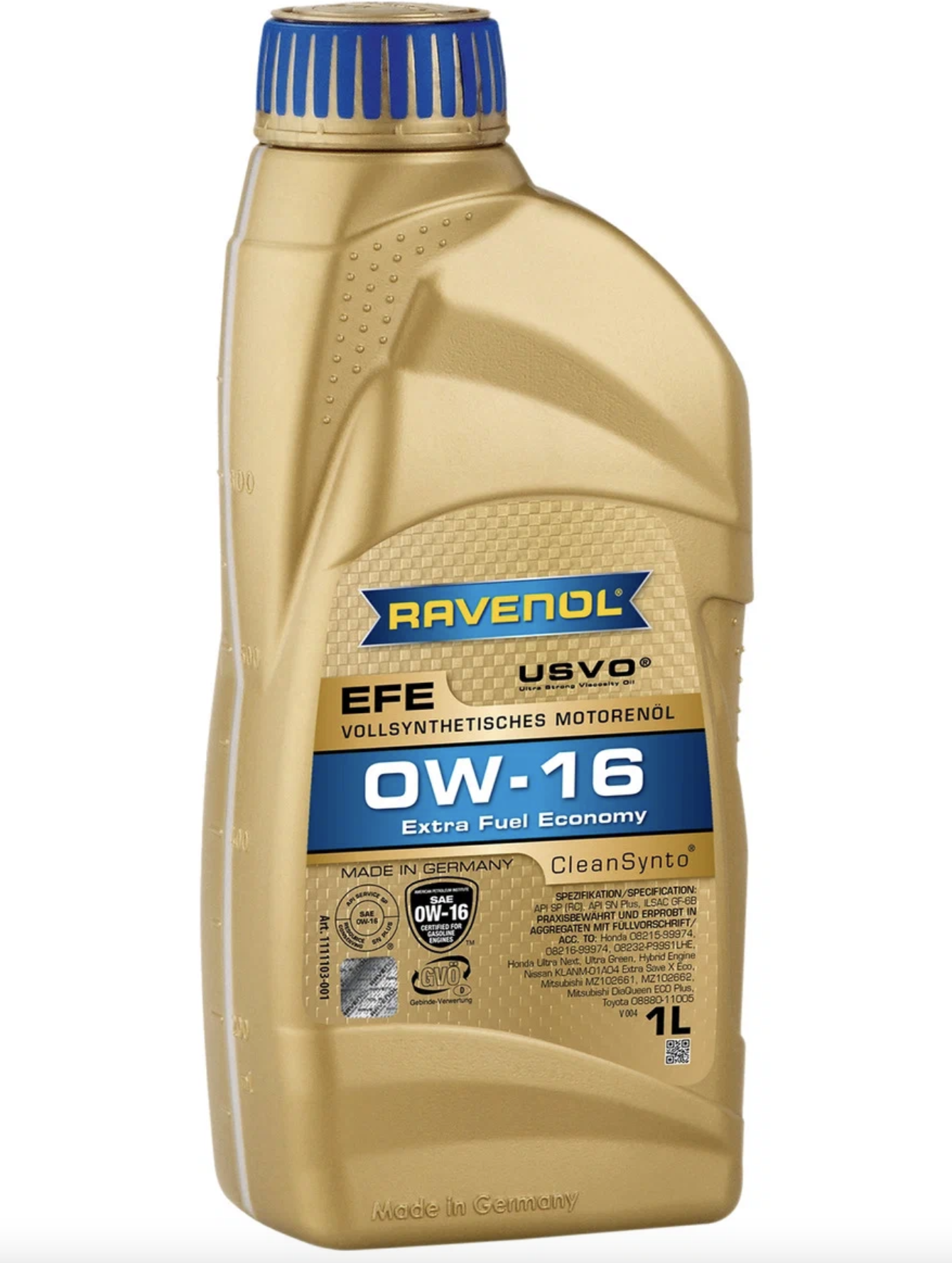 Моторное масло RAVENOL EFE Extra Fuel Economy SAE 0W-16 ( 1л) new