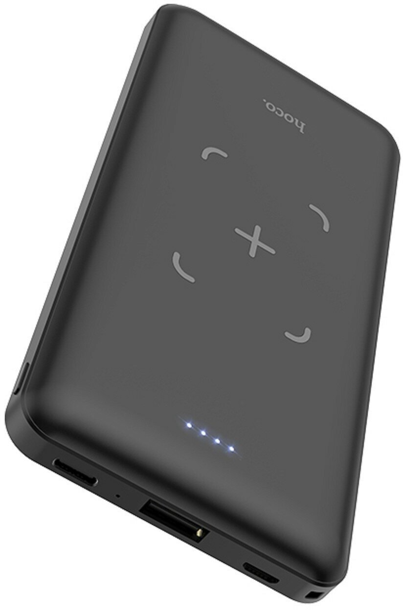 Аккумулятор HOCO J50 Surf wireless charging mobile power bank внешний универсальный с беспроводной зарядкой 10000mAh черный