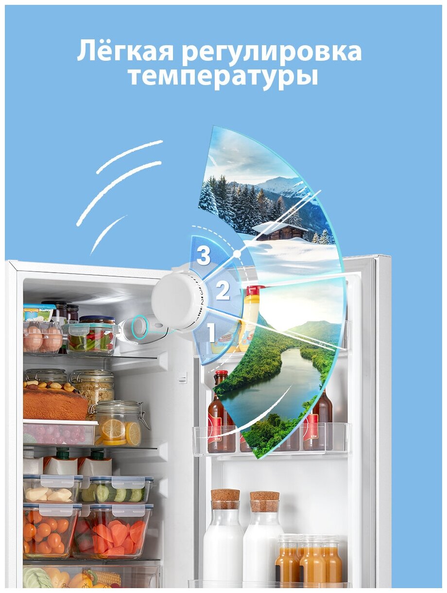 Холодильник Comfee RCB233WH1R, Low Frost, двухкамерный, белый, GMCC компрессор, LED освещение, перевешиваемые двери - фотография № 4