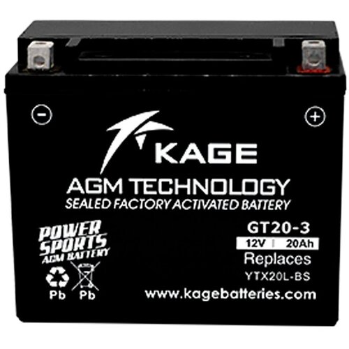 KAGE Аккумулятор YTX20L-BS, GYZ20HL, GYZ20L, YTX20HL-BS